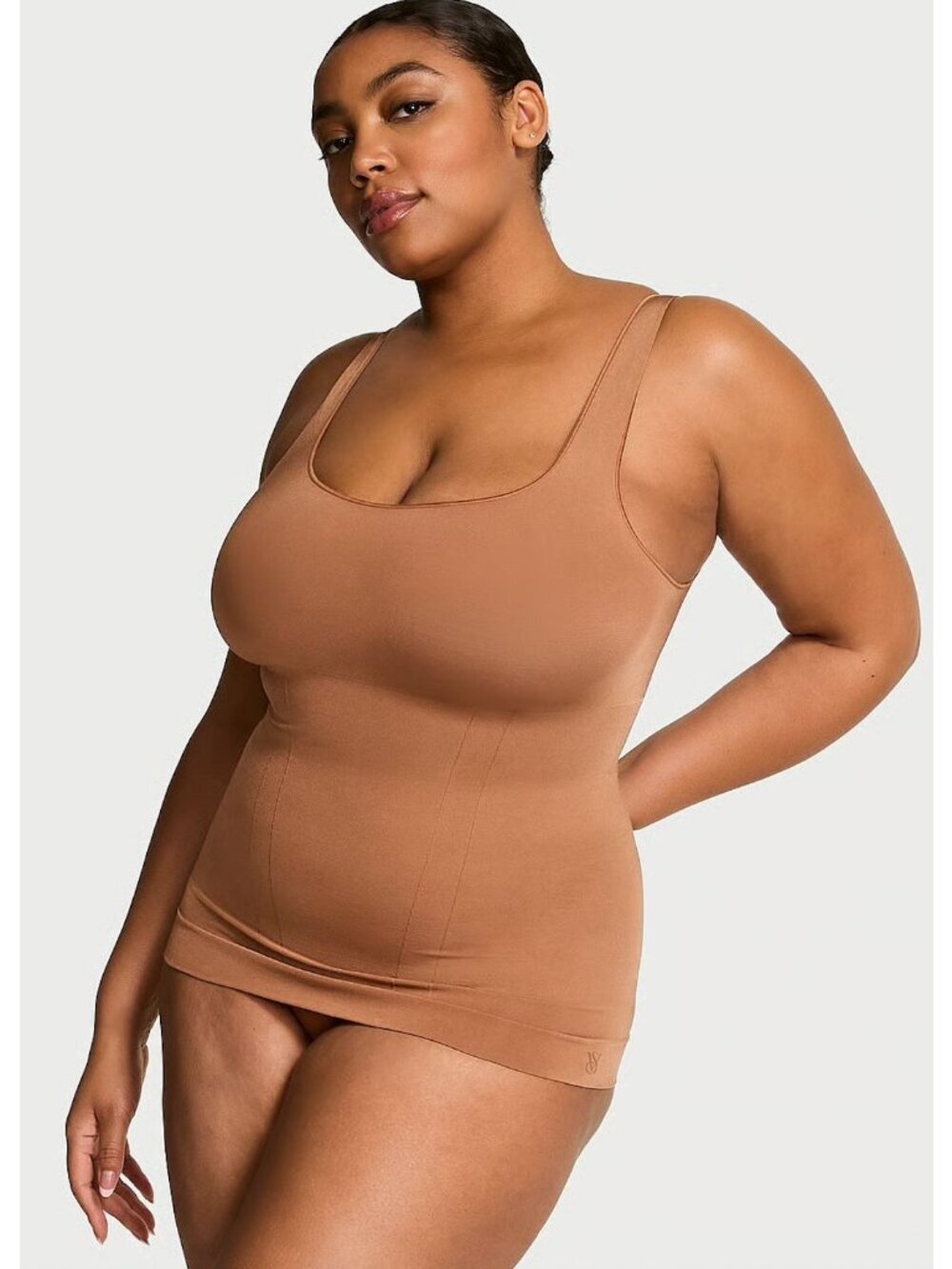 Victoria's Secret NWT SeamlessShaping Shapewear Cinched Tank Top Caramel M